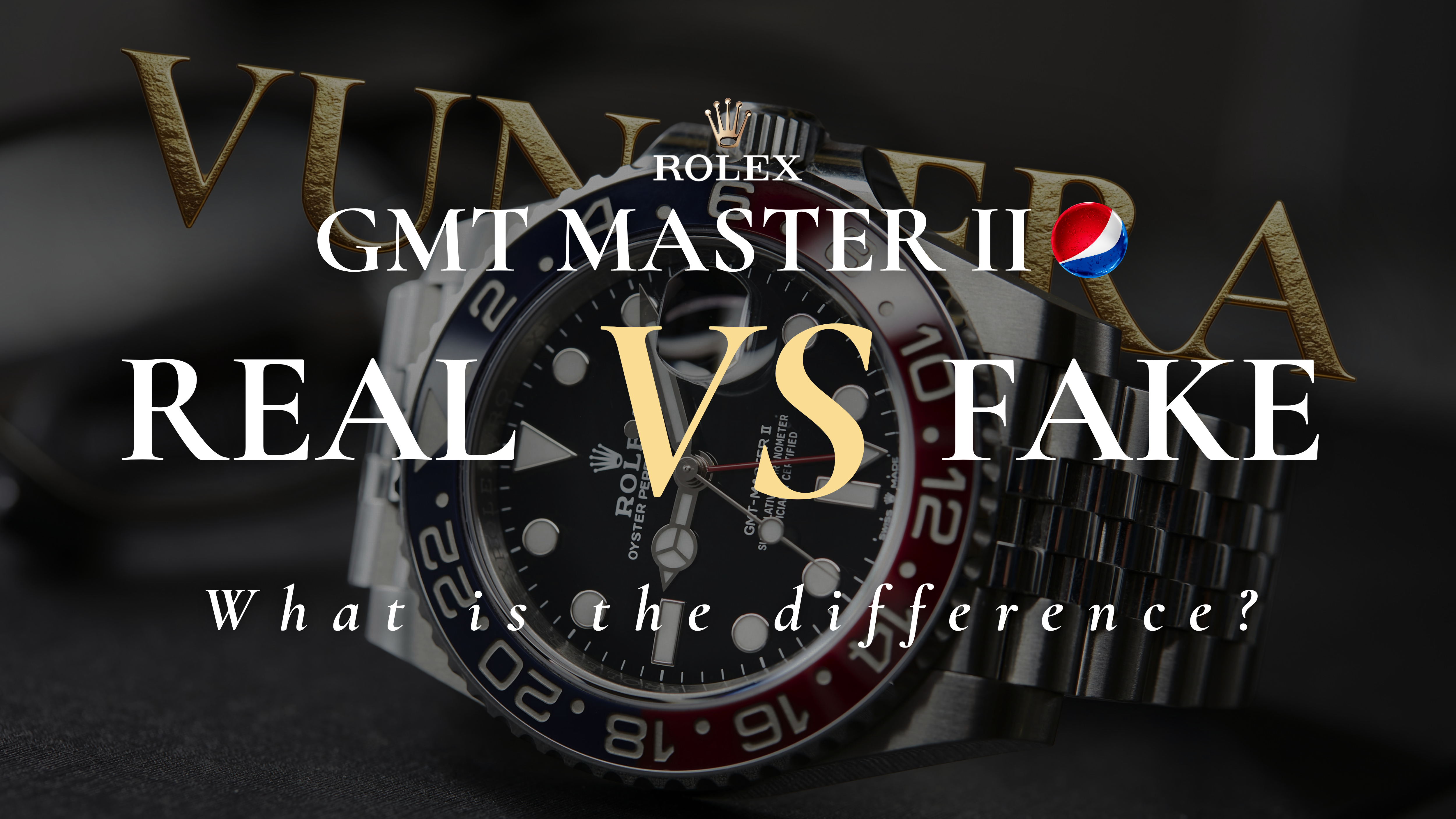 Rolex GMT Master II Pepsi fake vs real featured comparison image